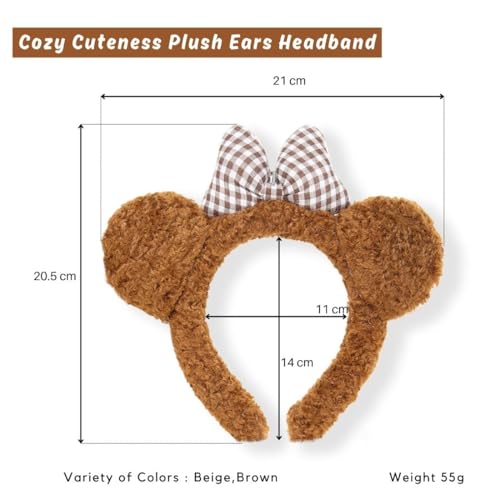 Image of Radhu & Kabby Teddy Bear Hair Band for Girls Kids | Cute Girls Hair Accessories | Teddy Ears Head band with Checkered Bow | Hairbands For Kids Girl | Kids hair Accessories, Fun Hair Bands