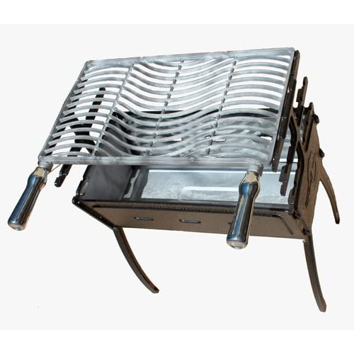 Churrasqueira Portátil em Alumínio Fundido Batido Desmontável de 81 Cm (Preto Craquelado)