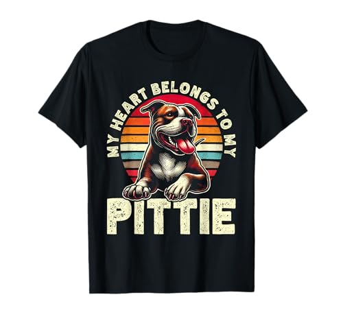 My Heart Belongs To My Pittie Mom Pitbull Mama Día de la Madre Camiseta