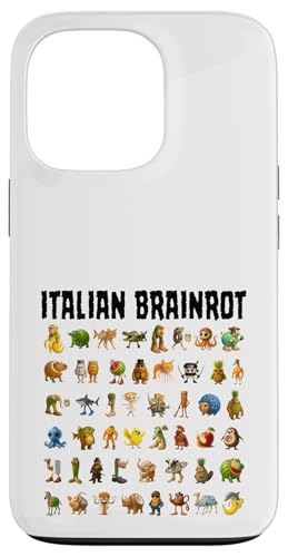 Italiano Brainrot Gen-Z Meme Funny Brain Pudrición Todos los Personajes Carcasa para iPhone 13 Pro