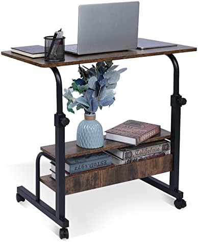 Computer-Desk Office-Desk, Small-Folding Gaming-Laptop Home-Office Desks for Small Spaces, Writing Study Desk Table with Storage for Home Bedroom, Adjustable Height 32×16×25-36 inches