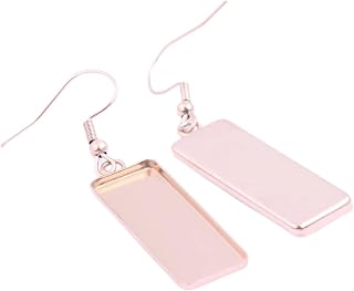 10 Uds. De Acero Inoxidable, 10x30mm, cabujón Rectangular, Base de Pendiente, Ajuste en Blanco, Ganchos for Oreja DIY, Accesorios for fabricación de Joyas