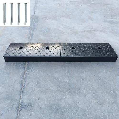 Rampas para bordillo de entrada, rampas bajas para automóviles, 100 x 25 x 10 cm, rampa antideslizante de caucho, para motocicletas y entradas, para muelles de carga, garajes y aceras miniatura 1
