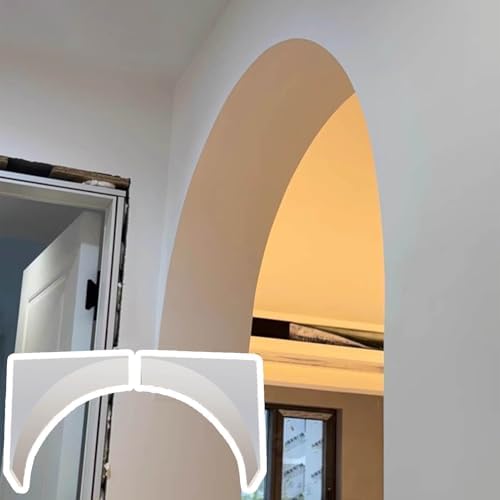 Elegant Arched Doorway Arch Kit, Rounded Wall Molding & Trim, Precurved Gypsum Corner Decor for Interior Doors, 8.5x8.5x8.5 cm (21.5x21.5x21.5 cm)
