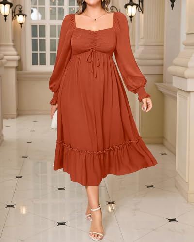 Pinup Fashion Women Plus Size Casual Puff Sleeve Sweetheart Neckline Smocked Short Summer Babydoll Cute Mini Dress3