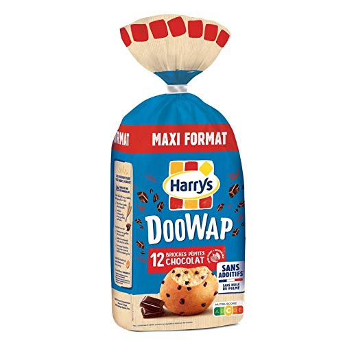 HARRYS - Doowap Brioches aux Pépites de Chocolat - Lot de 12 - 480g - Sans Additifs - Délicieux Petit Déjeuner - Lot De 3