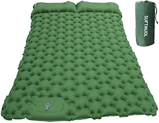 SUFTMUOL Double Camping Sleeping Pad for Camping Hiking Backpacking 2 Person Self Inflating Sleeping Mat Portable Ultralight Compact Green