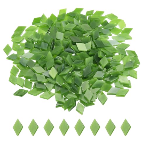 sourcing map 200g Mosaikfliesen in Rautenform aus Glas, Buntglasmosaikstücke für Heimdekoration, Kunsthandwerk und DIY-Projekte, Grün