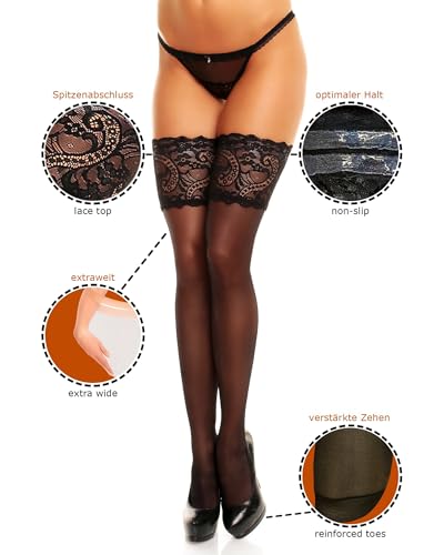 Glamory Comfort 20 halterlose Nylonstrümpfe in Weiß