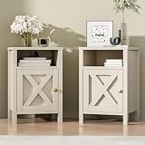 HXBOAUVS Farmhouse Nightstands Set of 2, Rustic...