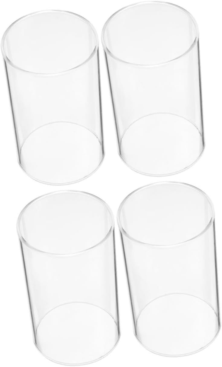 Garneck 4pcs Glass Candle Shades Windproof Candle Covers for Romantic Home Decor Decorative Protection for Weddings Parties and Centerpieces