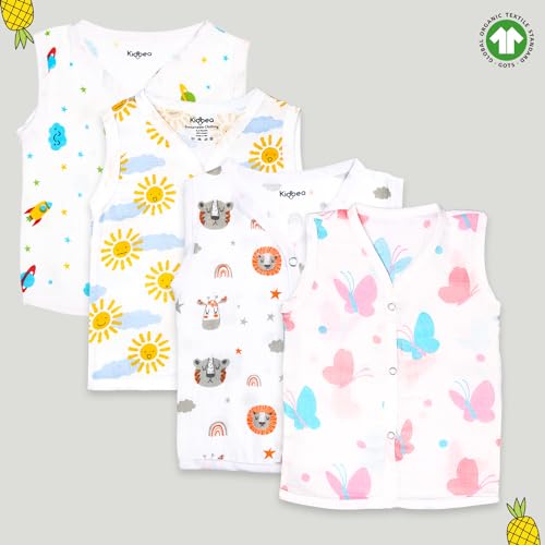 Image of Kidbea Extra Soft Mulmul Cotton Jhabla Cloth for New Born Baby Set