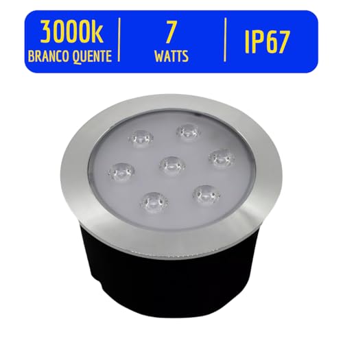 Balizador Led Embutir Chão Piso Jardim 7w 3000k Bivolt Ip67