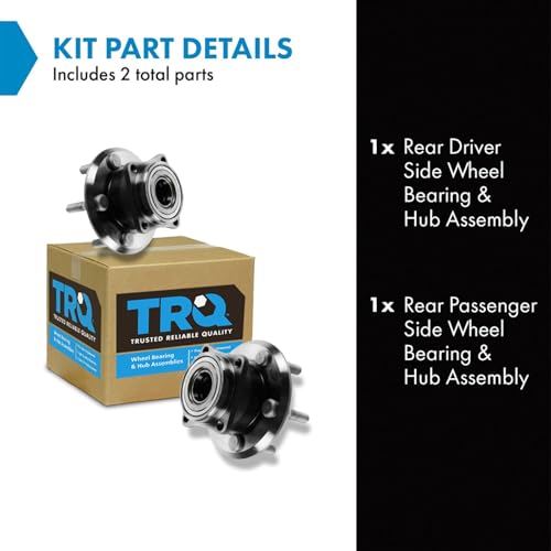Image of TRQ 2 Piece Rear Wheel Bearing & Hub Assembly Set AWD Compatible with 2003-2006 Pontiac Vibe Toyota Matrix