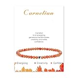VIELSEITIGES DESIGN: Handgefertigtes Armband mit 4 mm großen natürlichen Edelsteinen, mit Herzperle und Kristall, geeignet für Männer und Frauen.