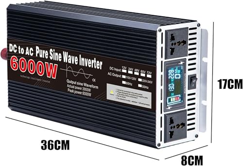 Inversor solar 3000W con pico de 6000W y entrada variable para corriente continua 6
