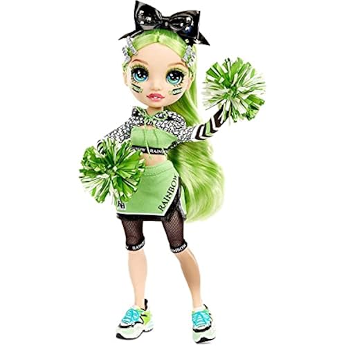 Rainbow High Cheer Jade Hunter – Green Cheerleader Fashion Doll with 2 Pom Poms and Doll Accessories, Great Gift for Kids 6-12 Years Old