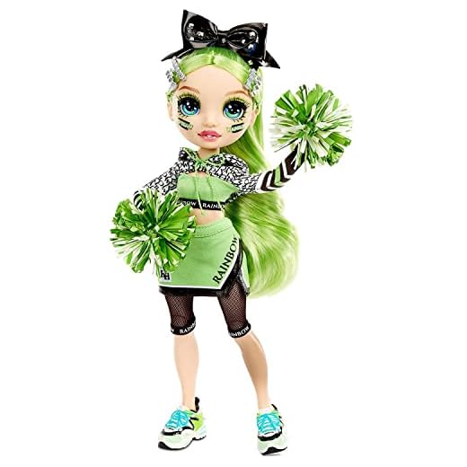 Rainbow High Cheer Jade Hunter – Green Cheerleader Fashion Doll with 2 Pom Poms and Accessories, Great Gift for Kids 6-12 Years Old