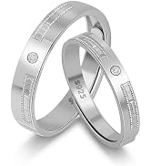 Meissa His and Hers Wedding Bands Matching Couples Promise Rings 925 Sterling Silver Engraving En...