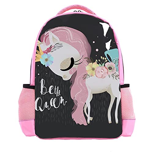 Sac à dos écolier licorne gris au motif multicolore résistant à l'usure