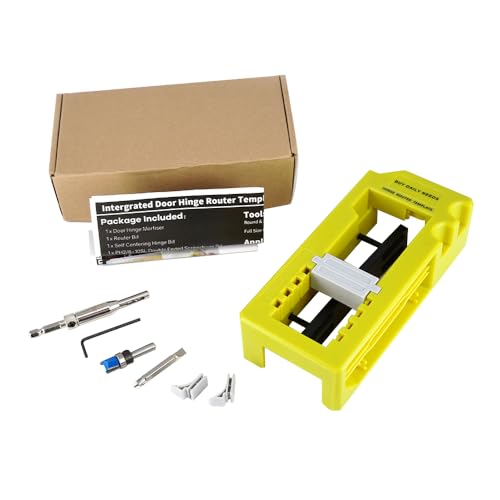 Door Hinge Jig & Mortiser Kit, Adjustable Hinge Installation Tool – Fits 3” to 5” Hinges, Square & Radius Corners – Includes Router Bit, Self-Centering Bit, Screwdriver Bit & Hex Spanner by BuyDailyNeeds - Image 6