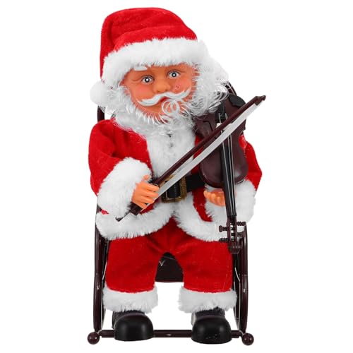 Père Noël électrique musical en fauteuil roulant idéal pour animer le pied du sapin de Noël