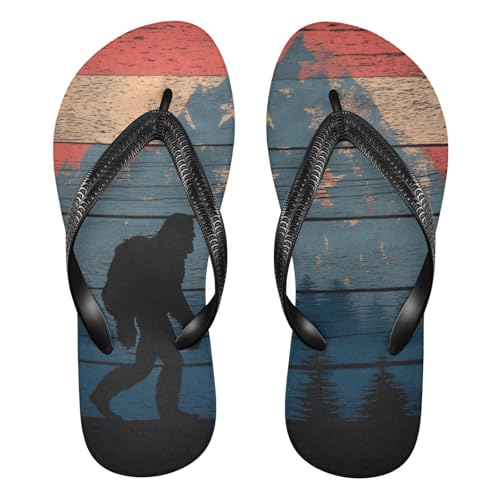 Adventurer Sasquatch Flip Flop Sandal for Women Men, Casual Beach Slippers Indoor Outdoor XS