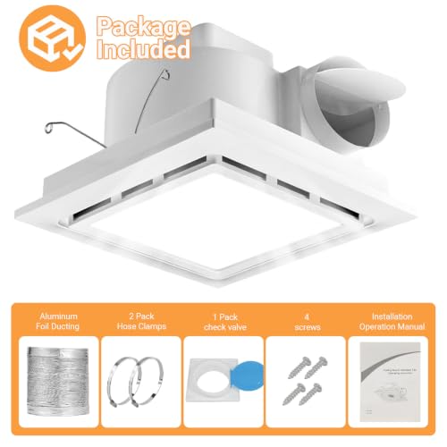 Bathroom Exhaust Fan with Light, 140 CFM Ultra Quiet Bathroom Fan w/ Light by RLOZUI - Used condition - Image 8