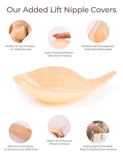 Image of Nipple Covers for Women Pasties Nipple Covers With Lift Breast Bra