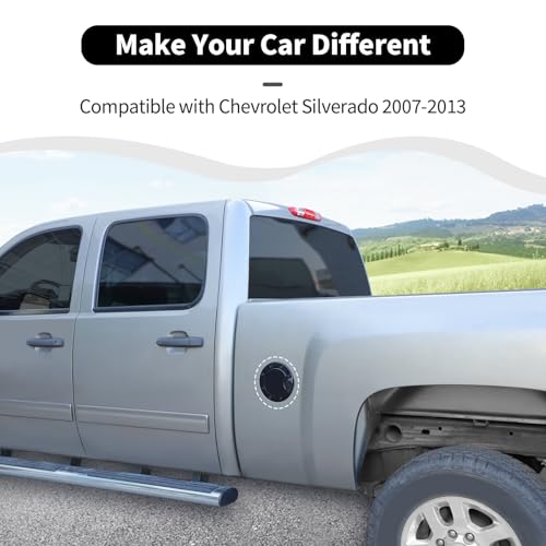 HTHE Fuel Filler Door Gas Tank Cap Cover Compatible with Chevrolet Silverado 2007-2013 Exterior Accessory by HTHE - Image 3