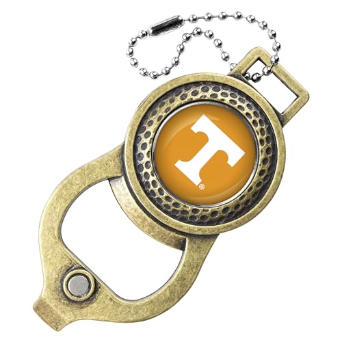 LinksWalker Tennessee Volunteers Golf Bag Tag with Ball Marker - Antique Brass
