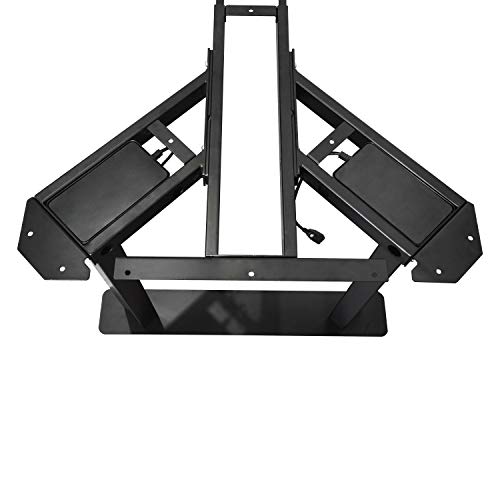 Vwindesk Vj401 Four Legs(Columns) Electric Height Adjustable Standing Corner Desk Frame Only W/ Four Motors, Ergonomic Sit Stand Up Height Adjustable Steel Base With Digital Memory Keypad (Black) #TOP2