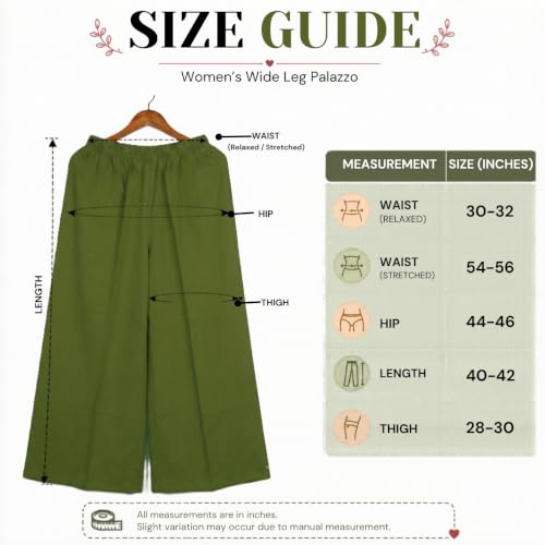 Image of Plaazo Women's Cotton Palazzo | Wide Leg Palazzo for Women | Soft Breathable High Waist Bottom Wear | Comfortable Casual, Office, Travel for Women