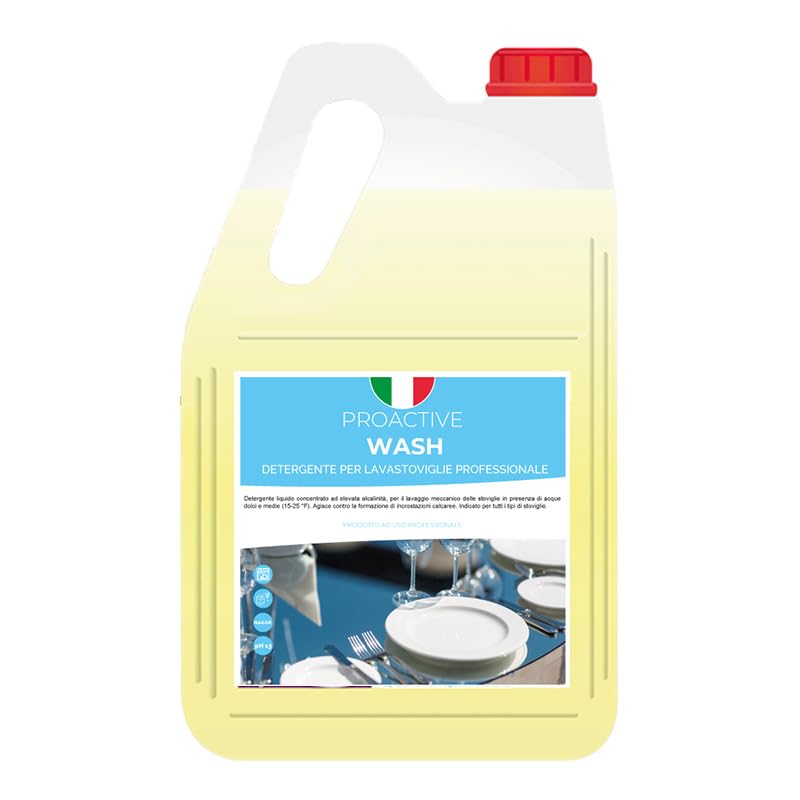 Scatola 4 taniche di detergente per lavastoviglie professionale ProActive Wash 5 litri