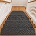 Produktbild Vixzoid 15 Stück Treppenmatten Selbstklebend 76x20cm Treppenmatten für Holztreppen-Anti-Rutsch-Treppen-Teppich-Tritte,Filz selbstklebend Stufenmatten innen (Grau)