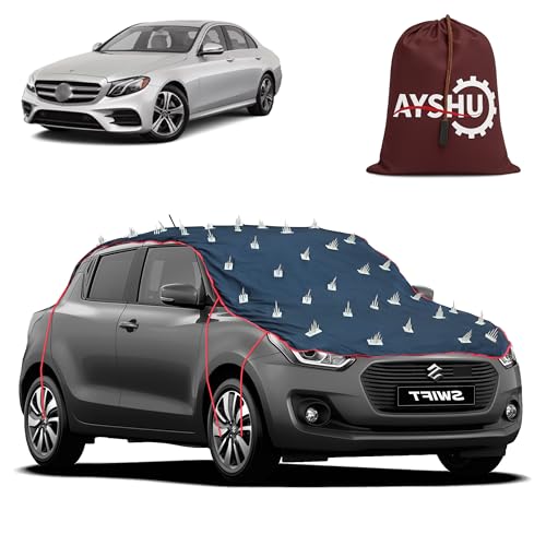 Image of AYSHU Water-Resistant Spike Car Cover for Mercedes Benz E Class E350 - Protects from Dogs, Monkeys, Dust, Sunlight & UV - Full Roof Universal Fit