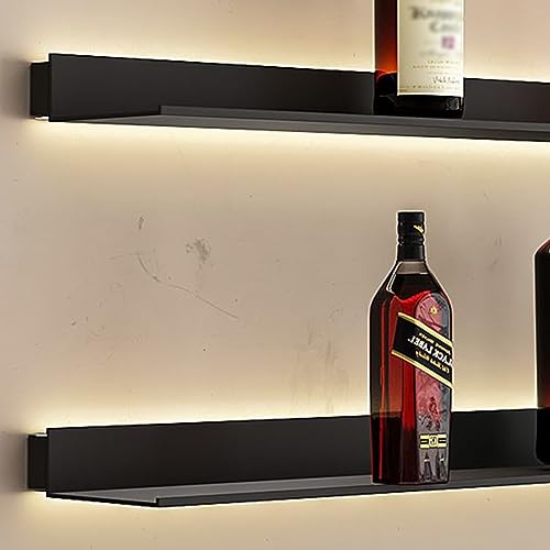 Étagères flottantes fixées au mur à forte capacité avec LED - 2