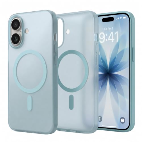 Image of DIZORO Matte Case for iPhone 17 6.3-Inch Compatible with MagSafe, Camera Lens Full Protection, Shockproof Translucent Frosted TPU Soft Phone Cover, Anti-Fingerprint (Sky)