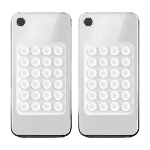 2 PCS Sticky Phone Grip, Double-Sided Silicone Sticky Grip with Strong Suction, Pad for Hands-Free Use, 10 x 6.5 cm Clear Sticky Phone Holder for Gym, Dance Studio