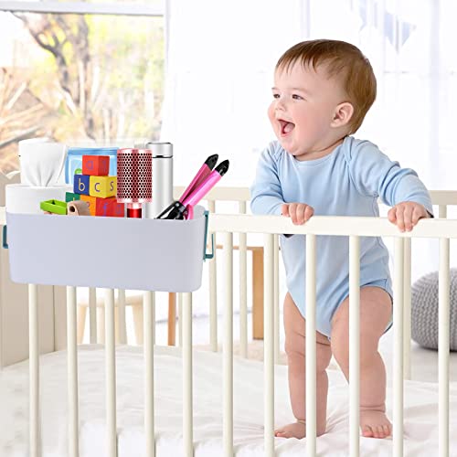 Bett Organizer zum Einhängen, Sylanda Robuste Hängebett Organizer Aufbewahrungskorb mit 2 Abnehmbarer Haken Nachttisch Bettablage Betttasche Aufbewahrungstasche für Buch Magazin Spielzeug Handy - Image 5