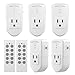 BN-LINK Wireless Remote Control Outlet Electrical Switch for Lights, Fans, Christmas Lights, Small Appliance, 100ft Long Range White (Learning Code, 5Rx-2Tx) 1200W/10A, ETL & FCC Certified