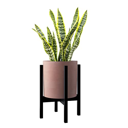 Faithland Plant Pot 10 Inch - Perfectly Fits Mid-Century Modern Plant Stand - Drainage Plug And Drainage Mesh Screen - Terracotta Color Planter Pot #TOP6