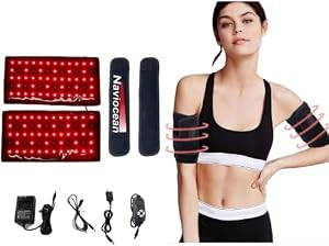 2Pcs Infrared Red Light Thera-py Arm Belt 660nm and 850nm Red Light Thera-py Arm Wrap with Timer Brightness