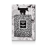 HILL WEST Modern Fashion Canvas Wall Art - Black White Perfume Bottle Picture Prints Glam Butterfly Floral Painting Artwork for Girls Makeup Room Bedroom