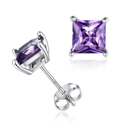 Sterling Silver Birthstone Stud Earrings