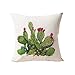 Polytree Linen Succulent Cactus Pattern Pillowcase Cushion Cover Home Sofa Decor,45cm x 45cm