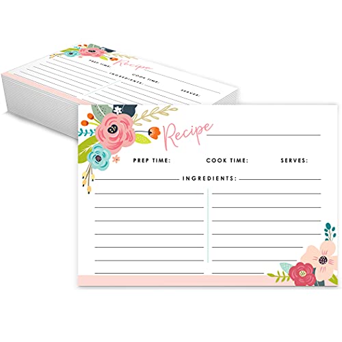 Set Of 50 Premium Recipe Cards 4X6 Double Sided, Kitchen Recipe Card Set, Plenty Of Blank Writing Space, Matte Non-Smudge Thick Paper Cards For Weddings, Bridal Showers Baby Showers Housewarming Gifts #TOP28