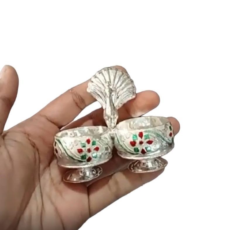 German Silver haldi kumkum barini (Container) - Ideal for Traditional Gifting Set of -1 pcs-image-22