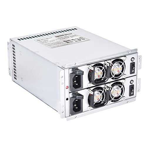 Image of SilverStone Technology GM600 Silver Cybenetics Silver 600W mini redundant Power Supply, SST-GM600-S, TAA Compliant