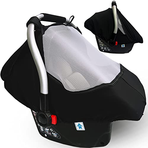 Car Seat Sun Shade Covers For Babies - All-In-1 Car-Seat-Covers Canopy With Privacy Sun Shade & Bug Net Windproof & Waterproof Protects Newborn Baby From Uv Rays, Rains,Dust,Insects Carseat Covers #TOP3